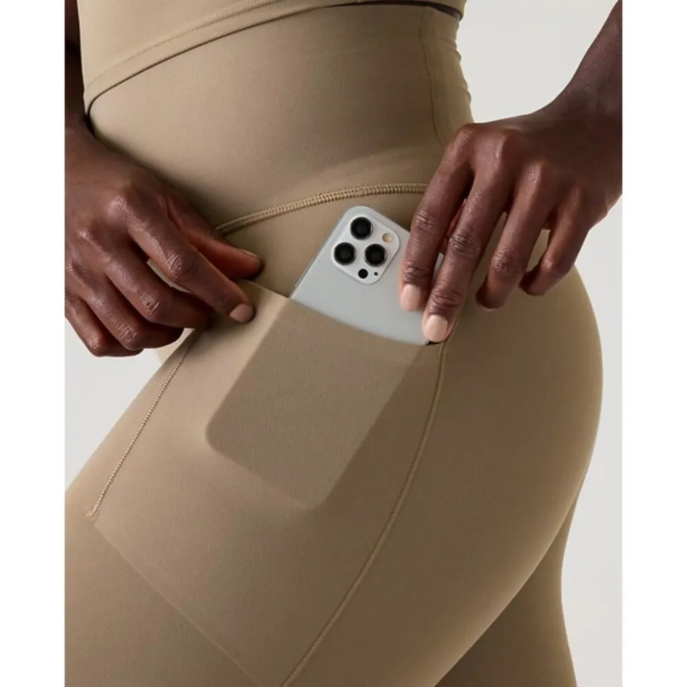 Athleta L Salutation Stash Cinch 7/8 Tight Pyrite Tan Large - Image 4