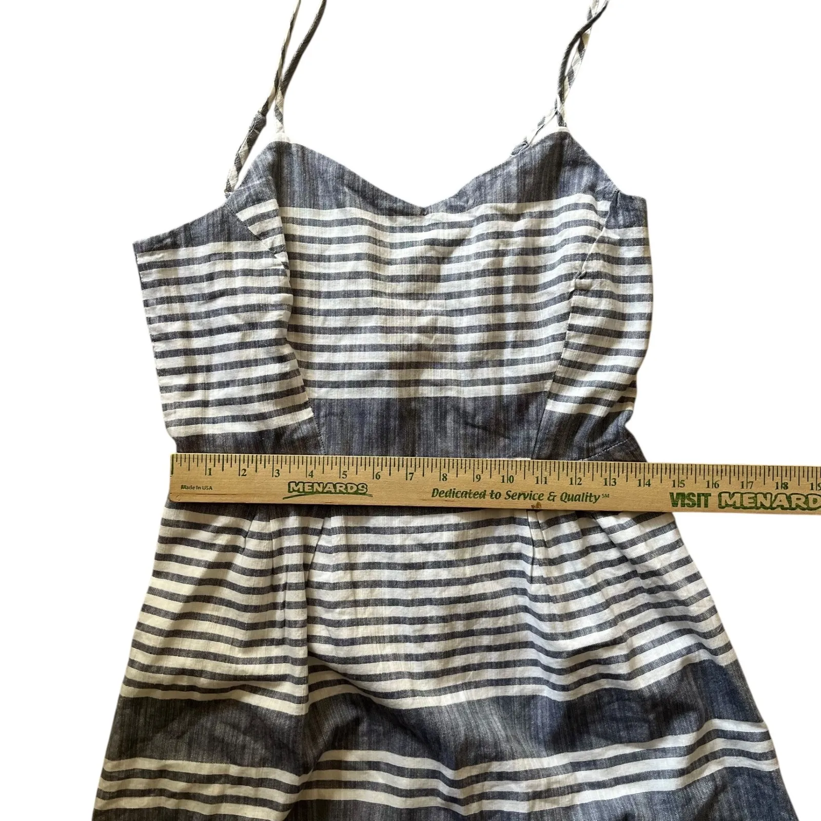 Old Navy Blue and‎ White Striped Sundress Sleeveless Casual Summer Dress M - Image 11