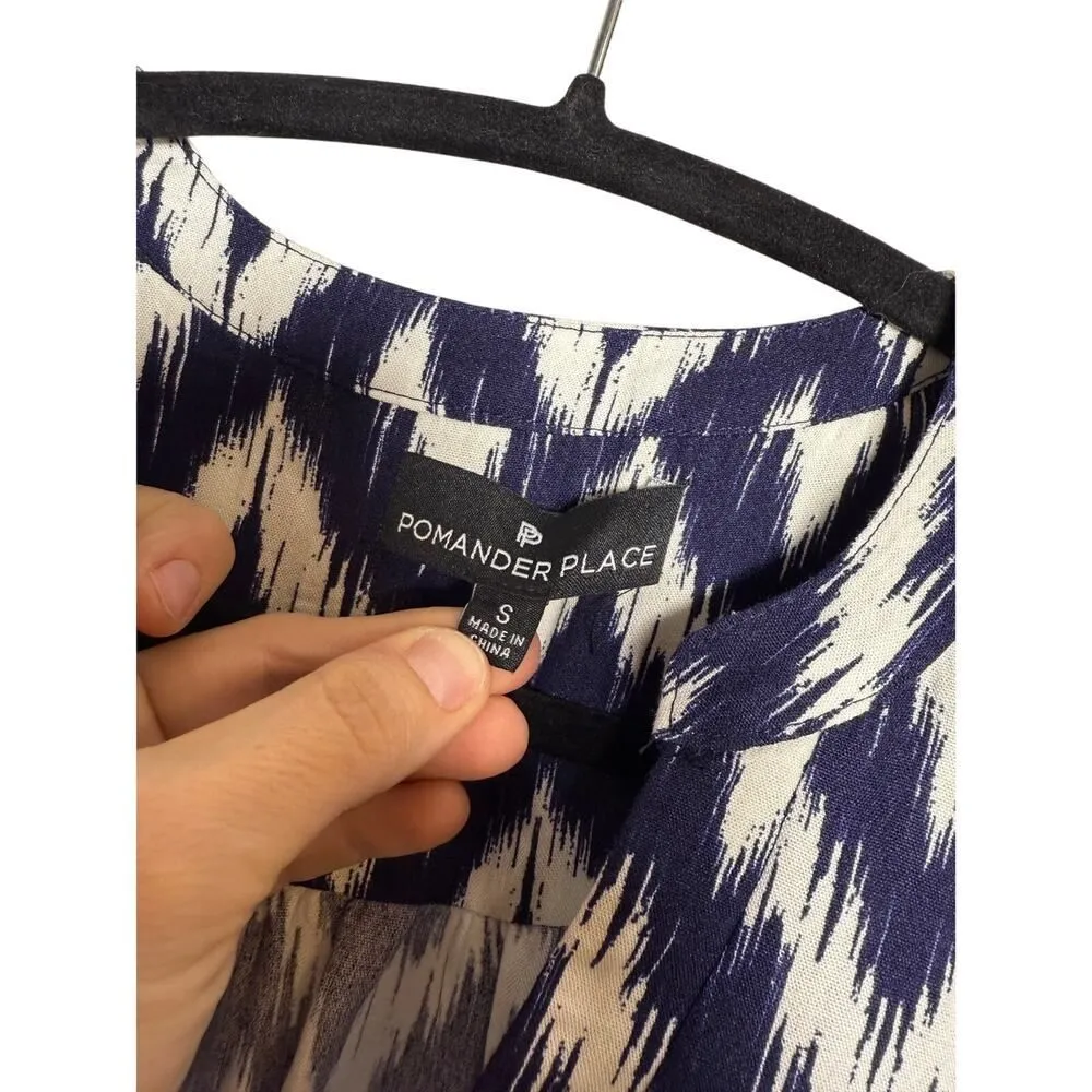 Tuckernuck Pomander Place Navy Ikat Kenzo Dress Sz. S - Image 5