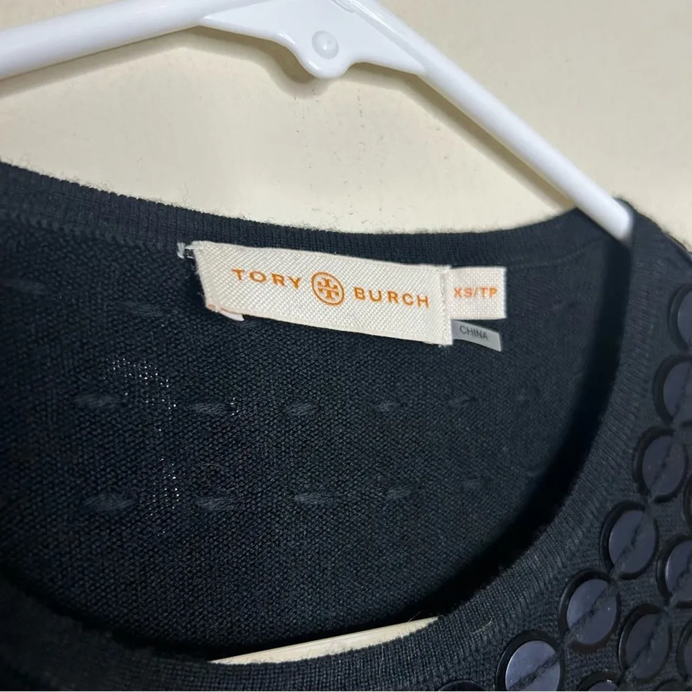 Tory Burch Sweater Dress Black Long Sleeve 100% Merino Wool Womens Size XS - Image 5