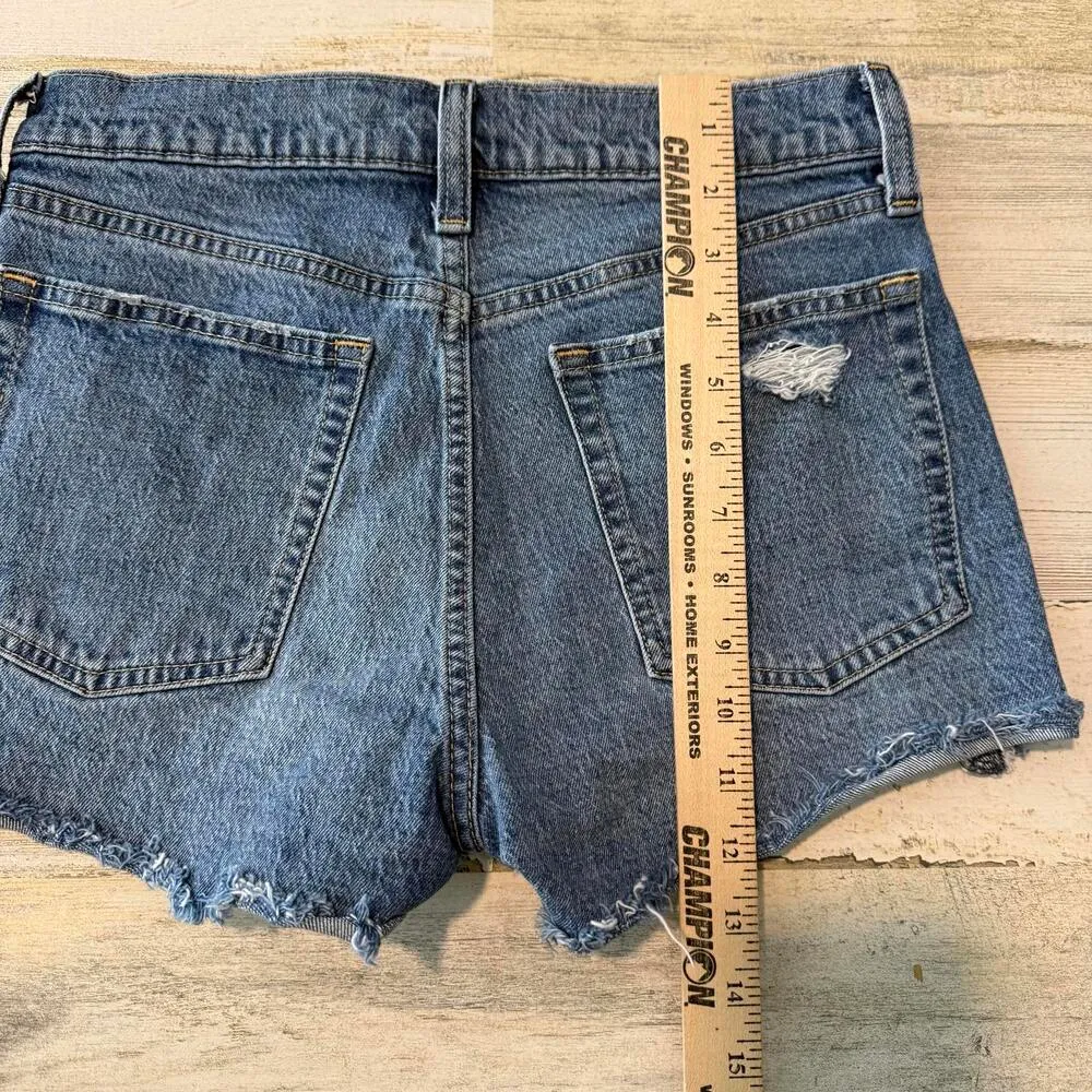 *Gap High Rise Cheeky Shorts Size 2 Demin Distressed Summer Casual High Waist - Image 13