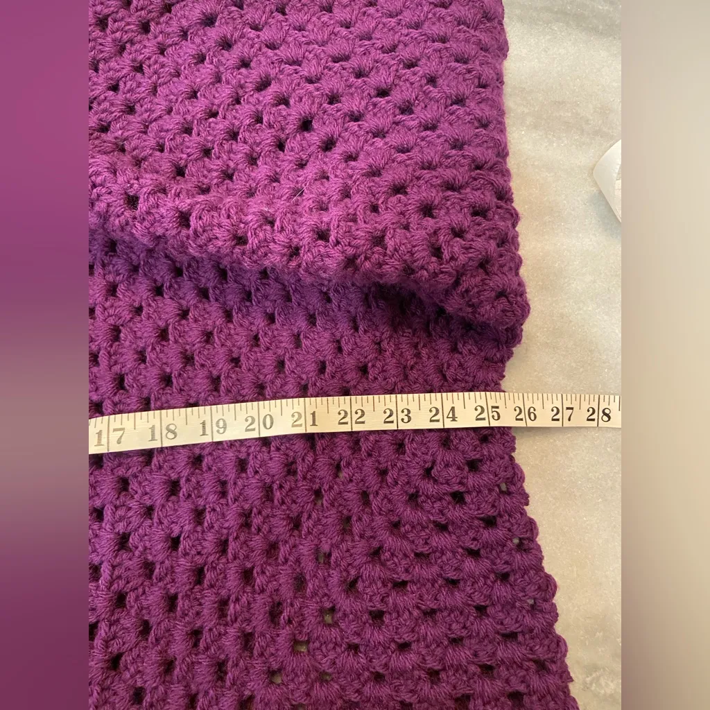 Handmade Crochet Granny Square One Size Cozy Cardigan Boho Chunky Knit Sweater - Image 7