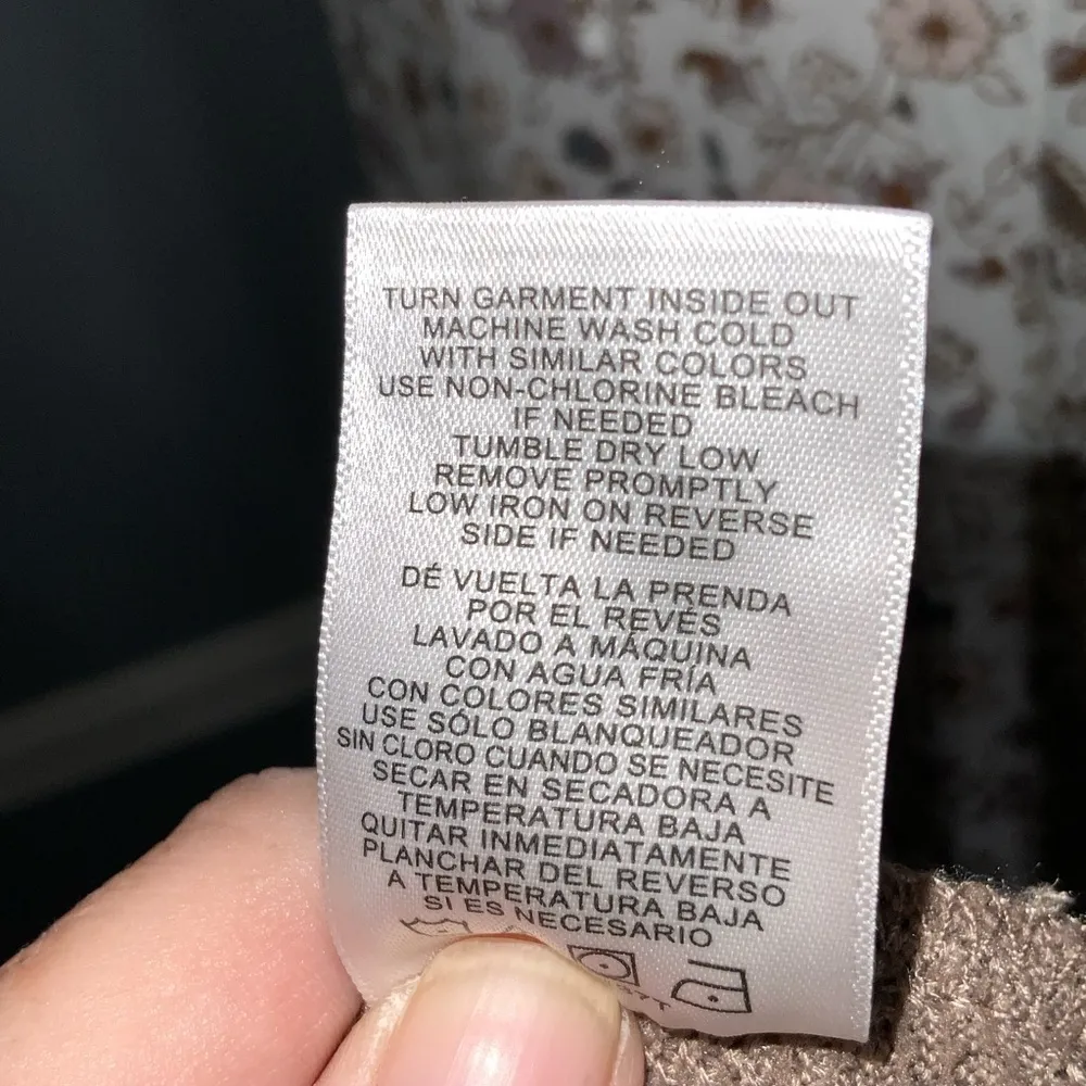 Wallflower Tan Cropped Cardigan Spaghetti Strap Cream Floral Short Dress Set XXL - Image 14