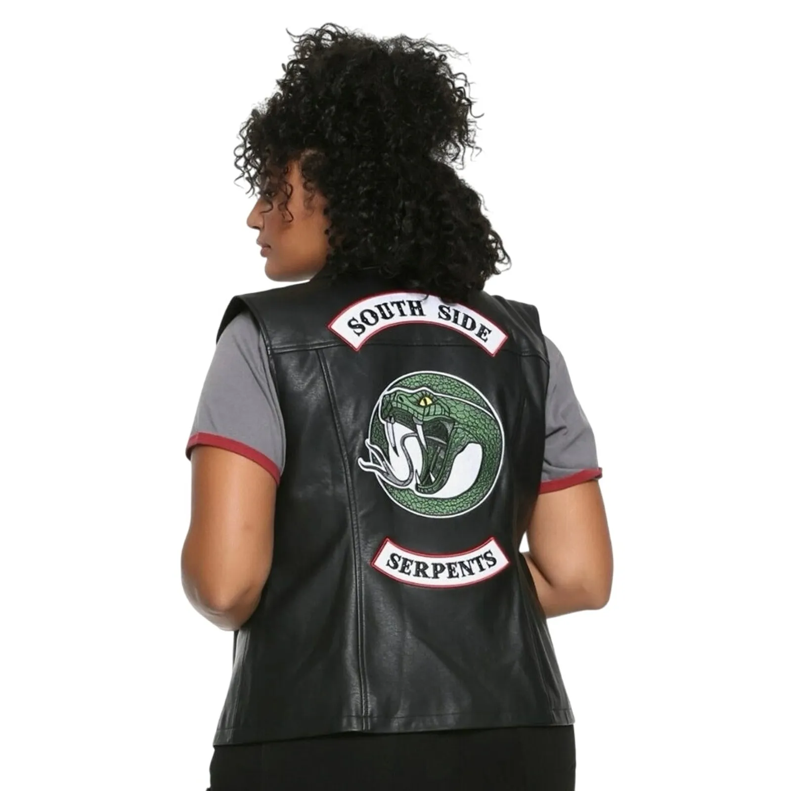 Riverdale Toni Topaz Southside Serpent Faux Leather Vest Women junior size small - Image 2