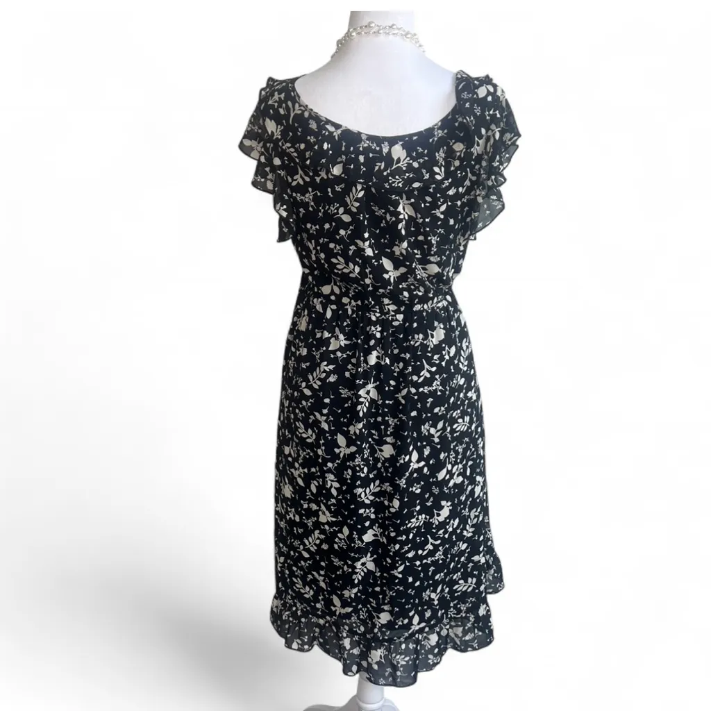 Converse, One Star Floral Mini Dress, Woman Size‎ XL, Black- Cream, Casual - Image 2