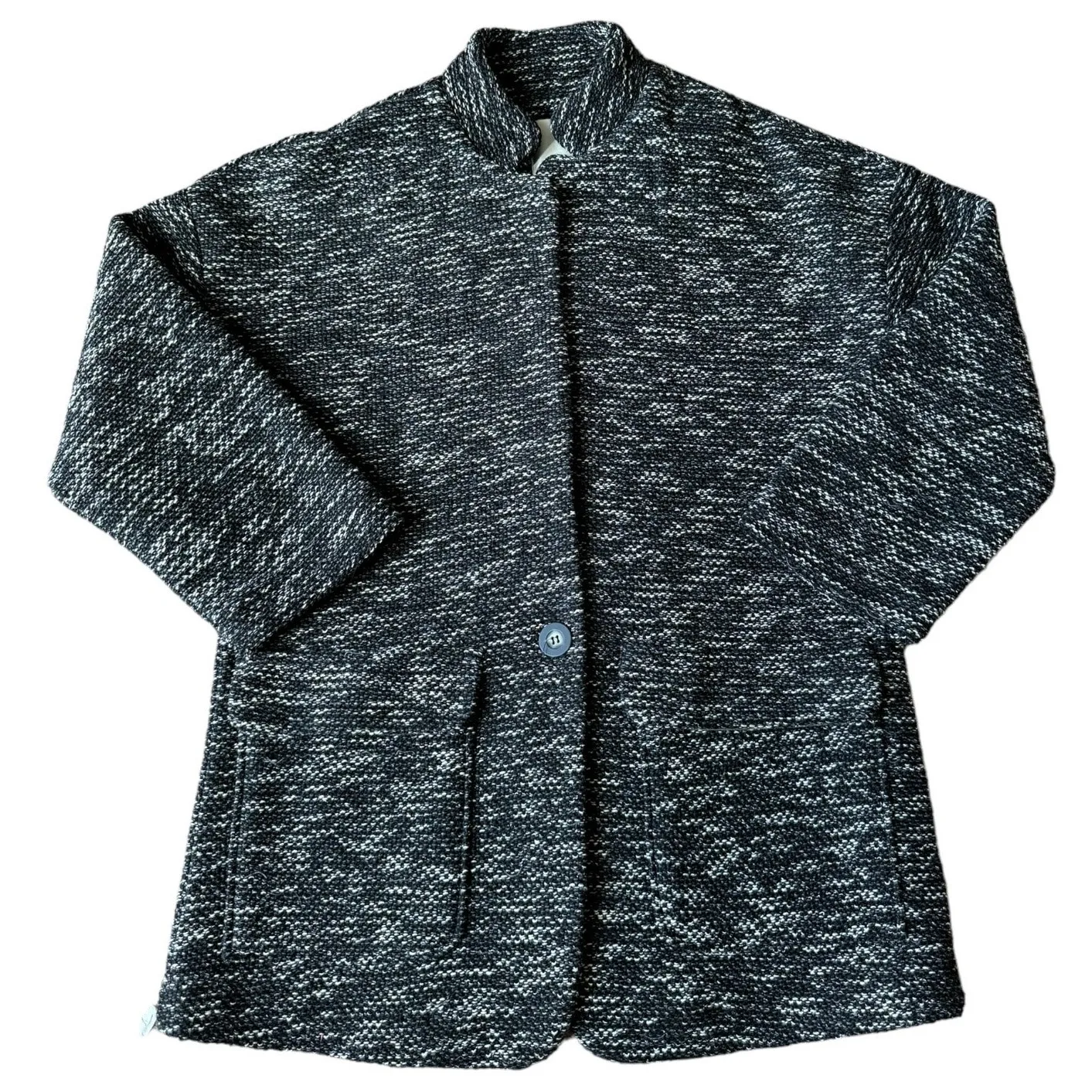 NWT Anthropologie Elevenses Black Motif Minka one button pockets Jacket medium - Image 3