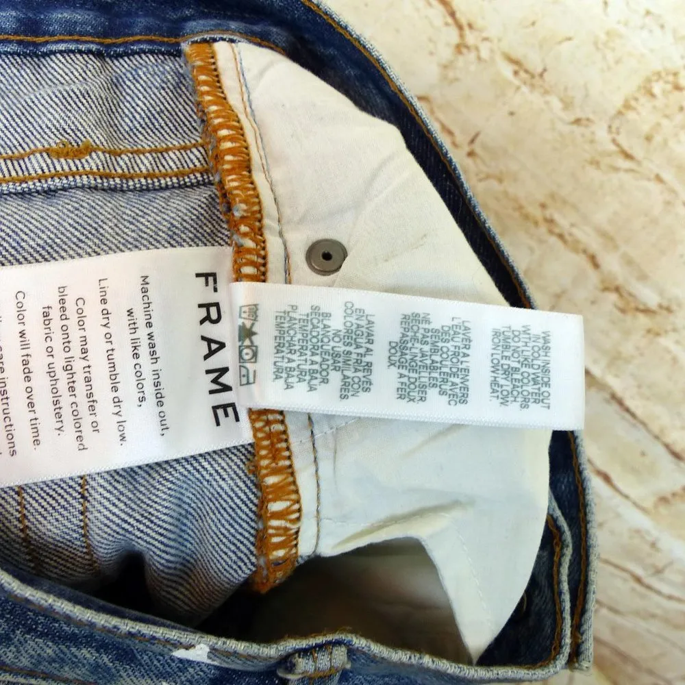 Frame X Jordan Barrett Paint Splatter Jeans W 25, M 27 Blue Zip Fly Grunge NWOT - Image 13