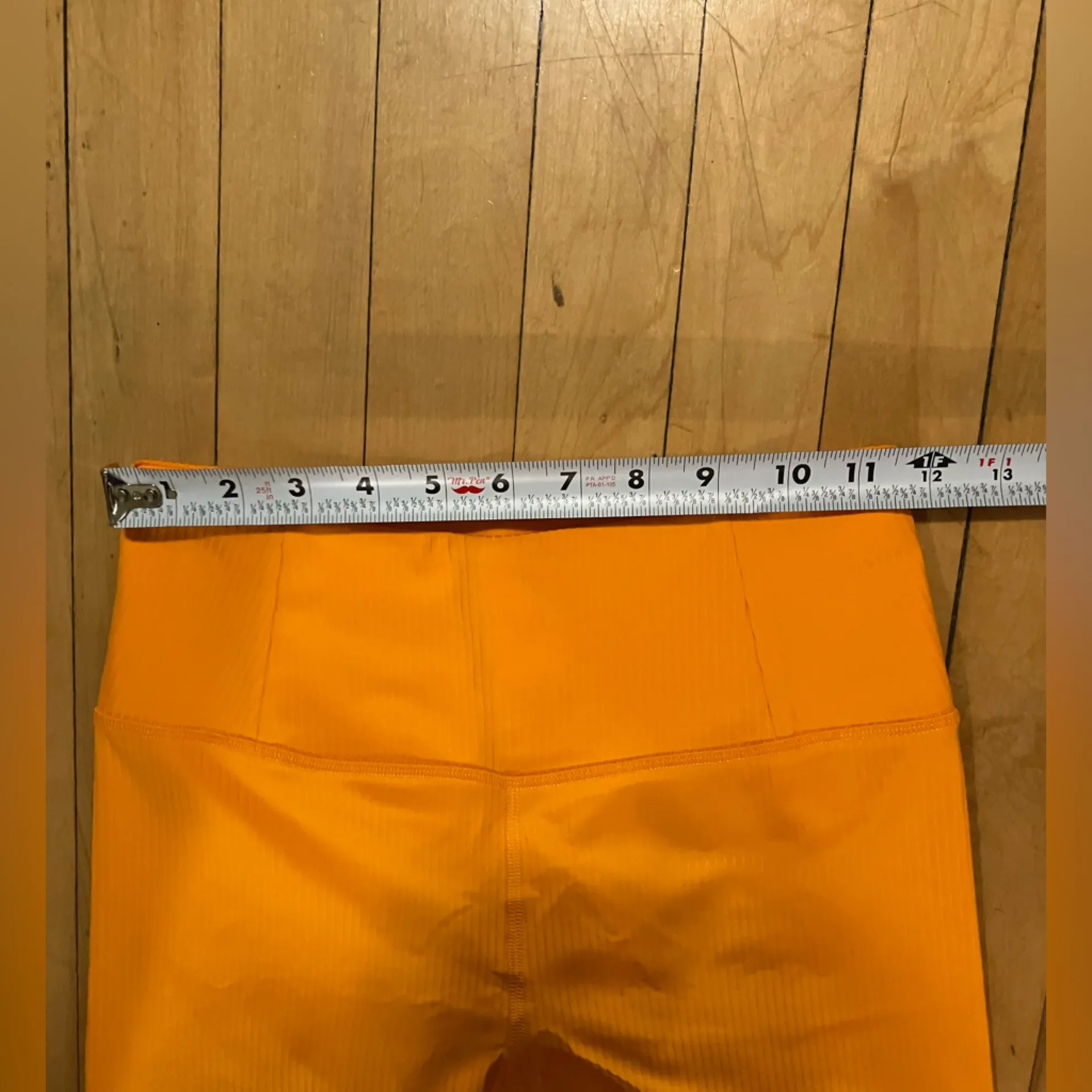 Girlfriend Collective High Rise Ribbed Neon Orange Leggings - Image 4