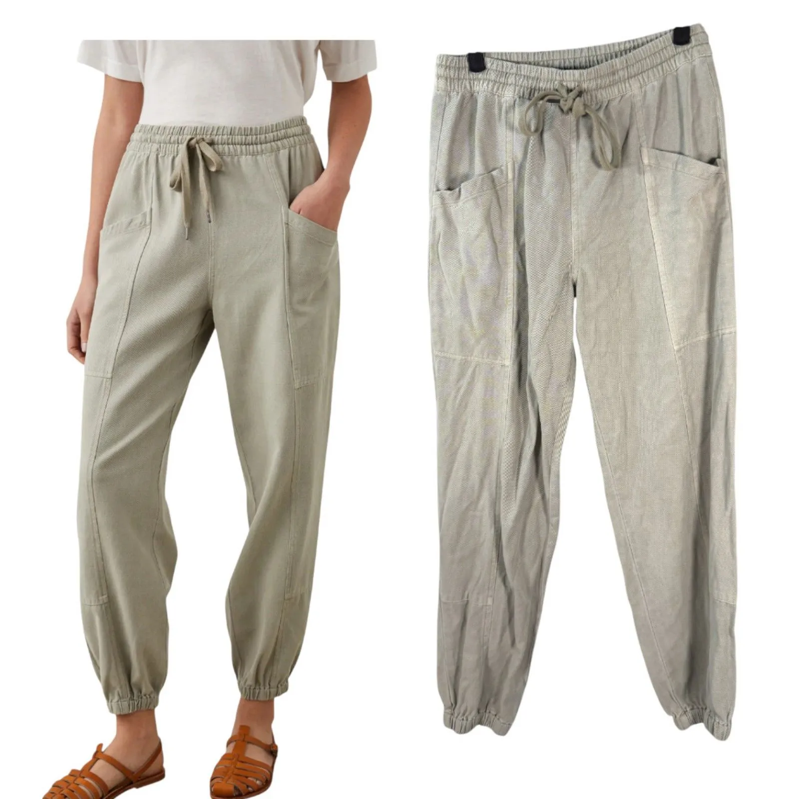 Rails Haven Sage Green Drawstring Pull On Jogger Pants Size Small - Image 2