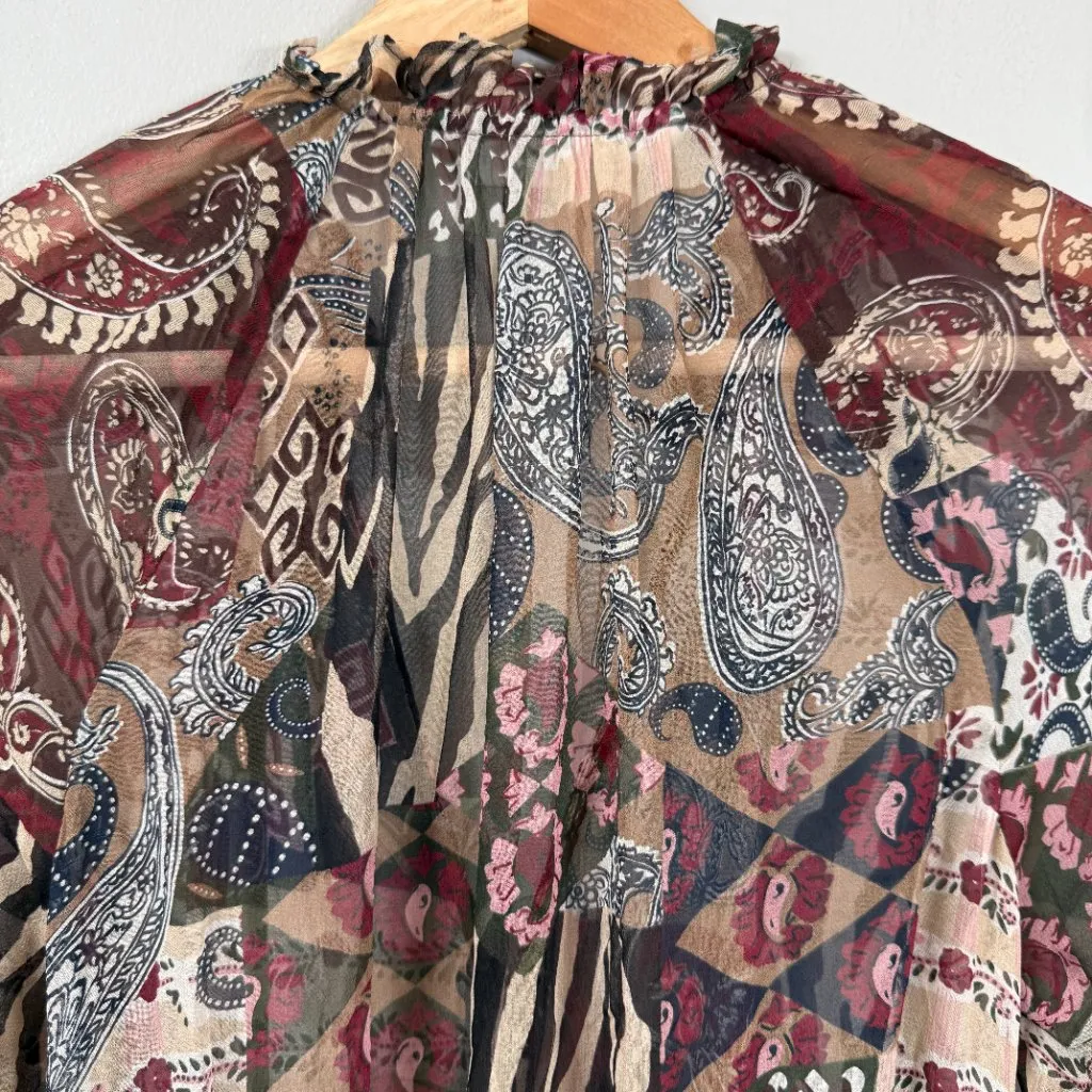 Veronica Beard Isra Multi-Print Silk Maxi Dress Women's 0 Paisley Tie Waist NWOT - Image 16