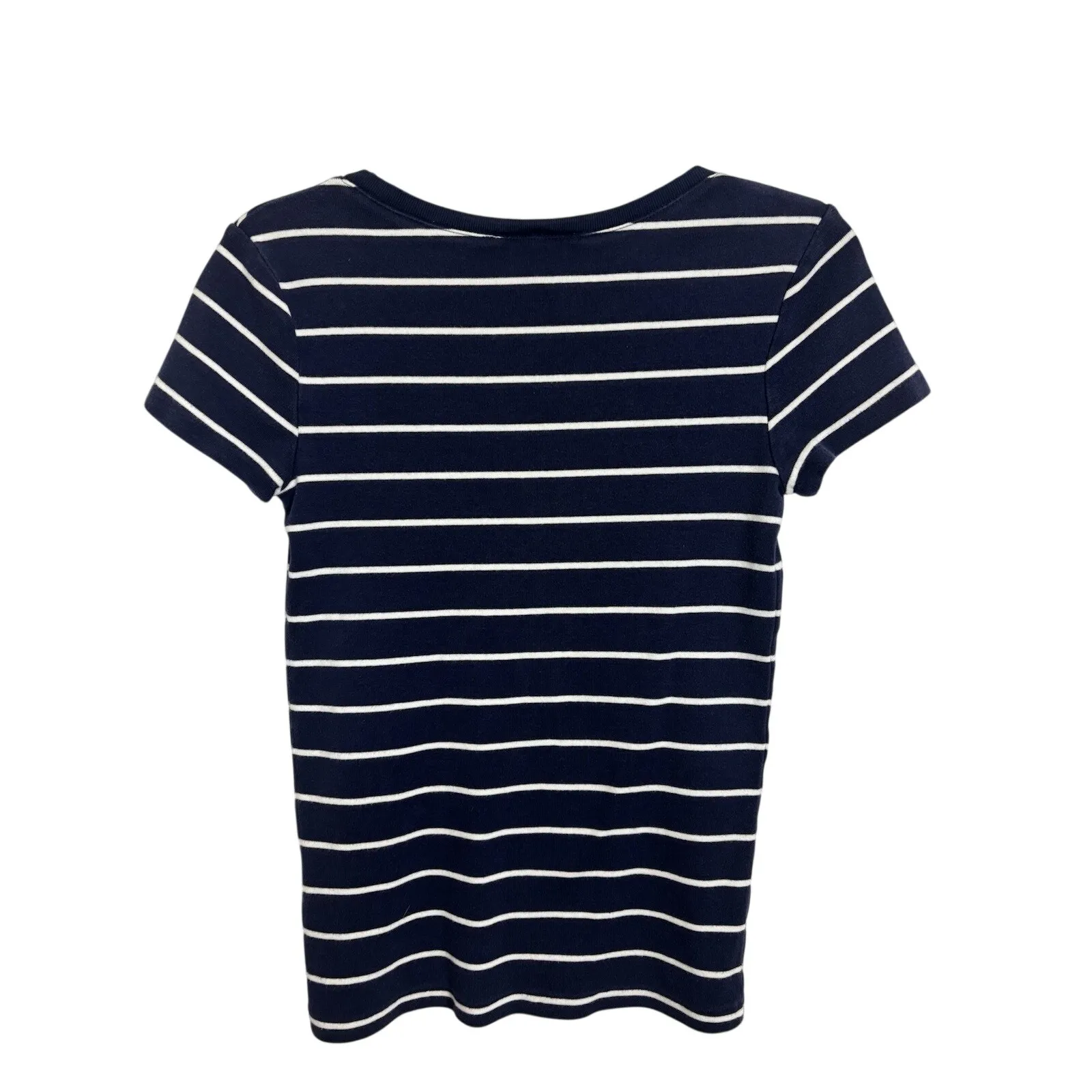 Vtg Y2K Ralph Lauren Sport Blue Striped V - Image 2