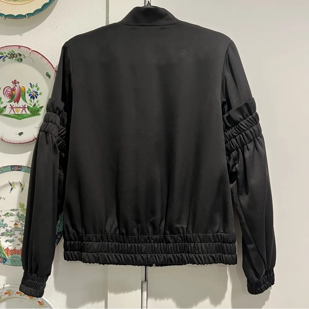 C/MEO Collective Black Bomber Jacket with Ruffle Sleeve - Image 6