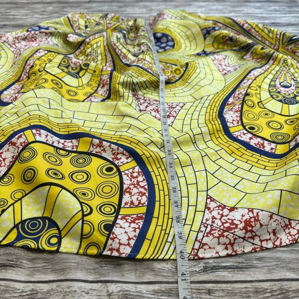 Brand Unknown Women's Paisley Skirt XXL Double Extra Large Yellow Red Blue Satin - Image 10