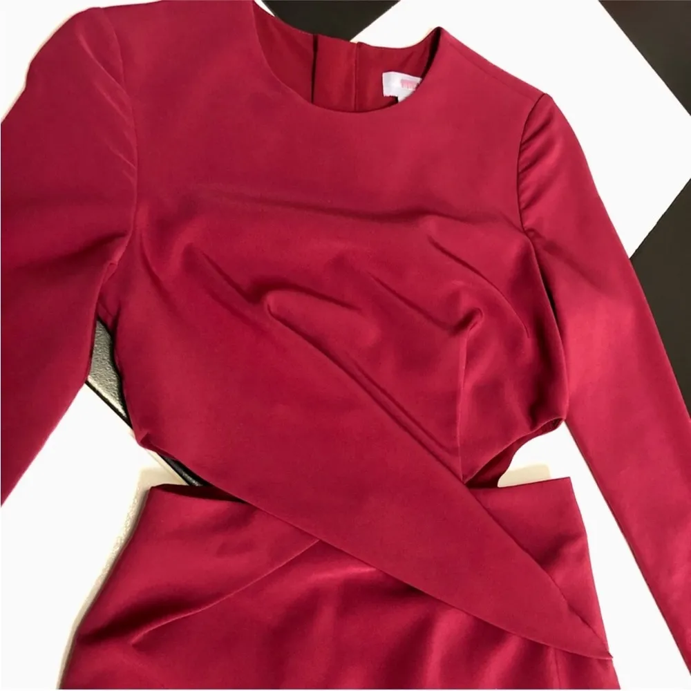 Oblivion Revolution Midi Dress Cutouts Lipstick Red Cocktail szS - Image 10