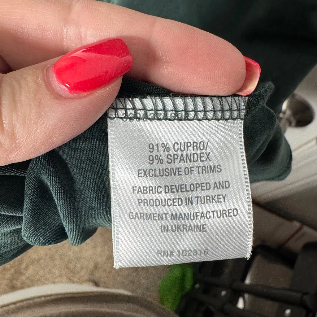 GARNET HILL Aria Cuprio Knit Dress Emerald Green Size Small Pockets Knee Length‎ - Image 5