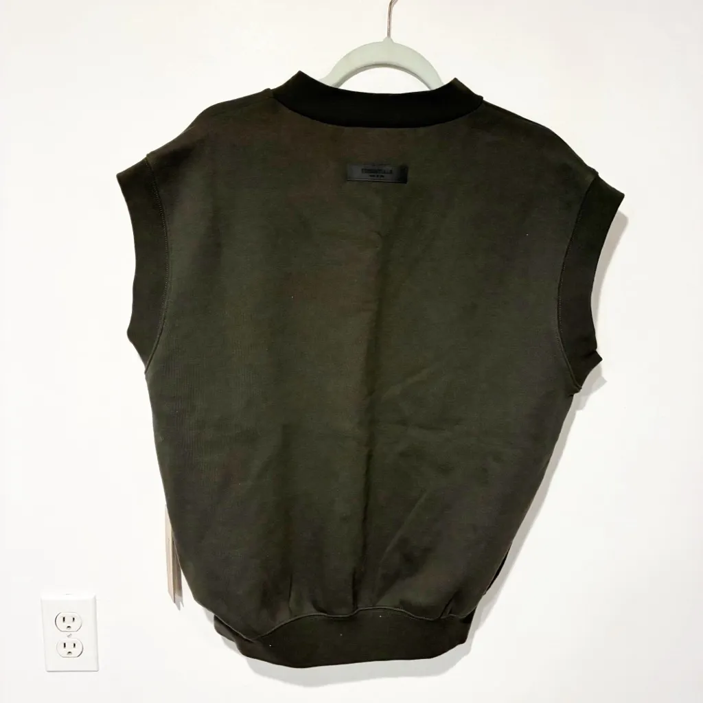 FEAR OF GOD ESSENTIALS Grey PULLOVER V-NECK VEST Women’s Medium NEW - Image 7