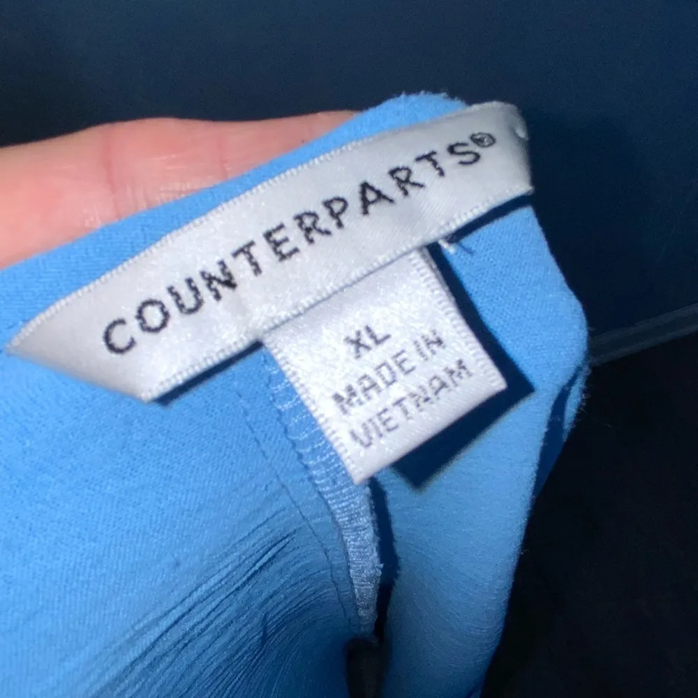 Counterparts Powder Blue Dolman Short Ruffle Sleeve Round Neck Top XL - Image 8