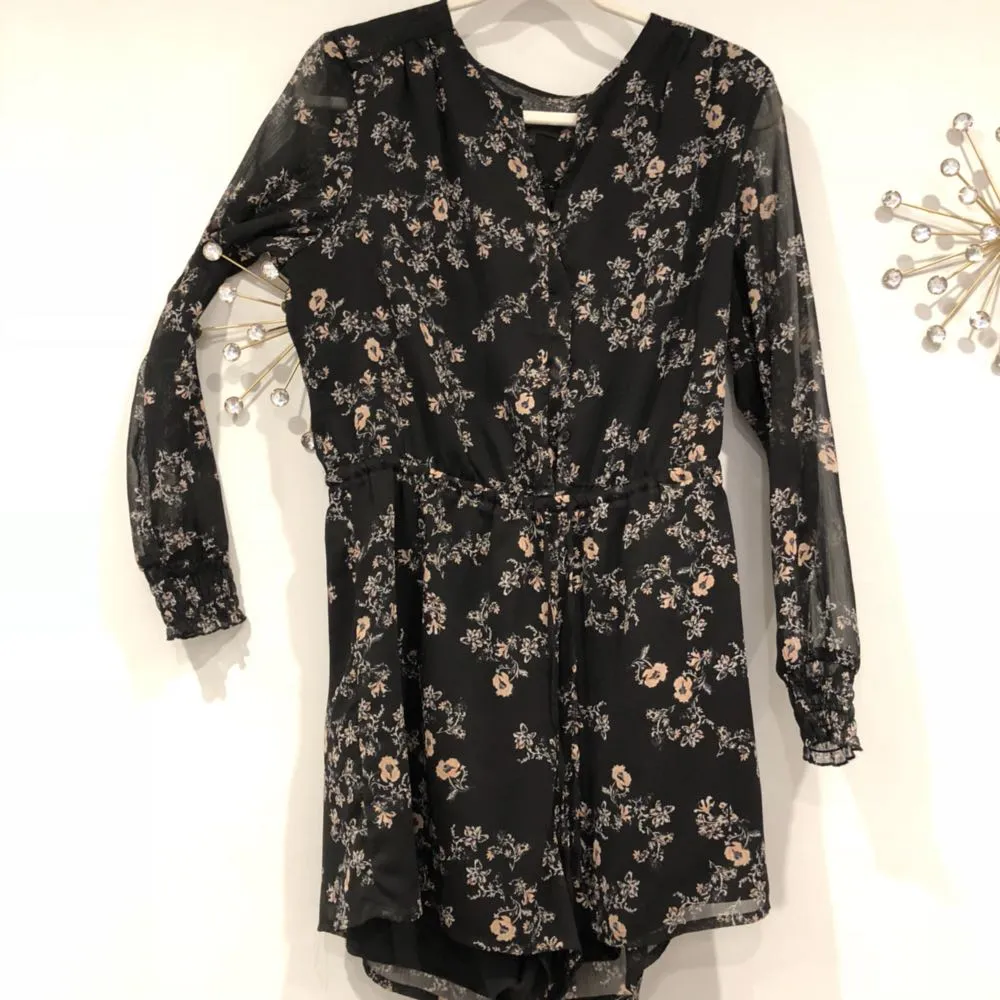 Black Floral Romper  - Image 2