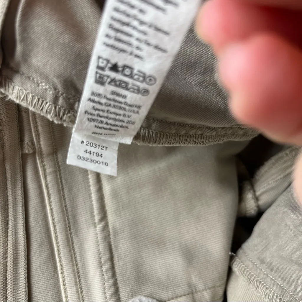 SPANX Tan Khaki Wide Leg Womens Size Medium Button-Detail Pants Pull-On *FLAW - Image 5