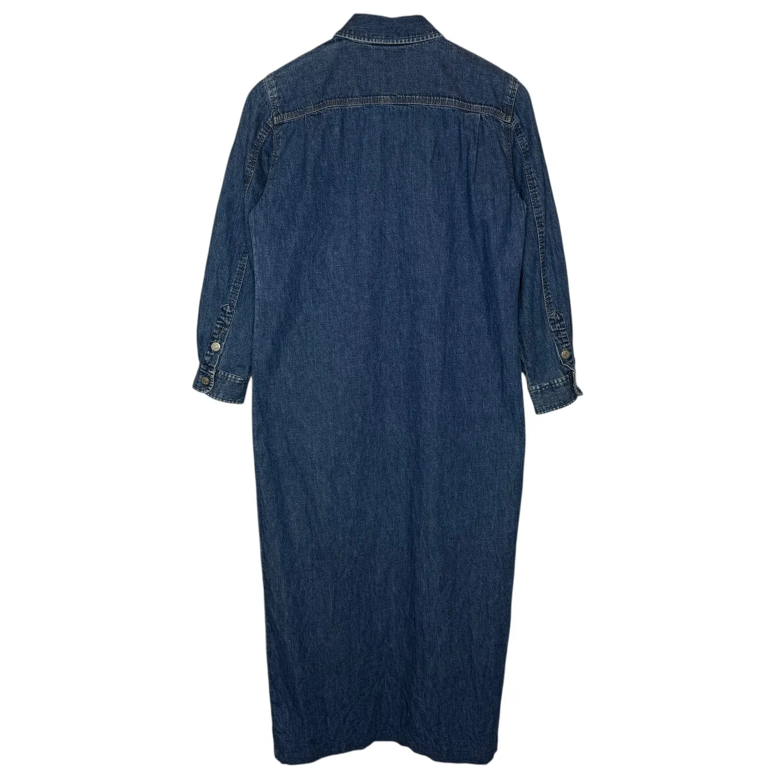 Lauren Jeans Co Ralph Lauren Denim Midi Western Shirt Dress PM Vintage Blue Size undefined - Image 3