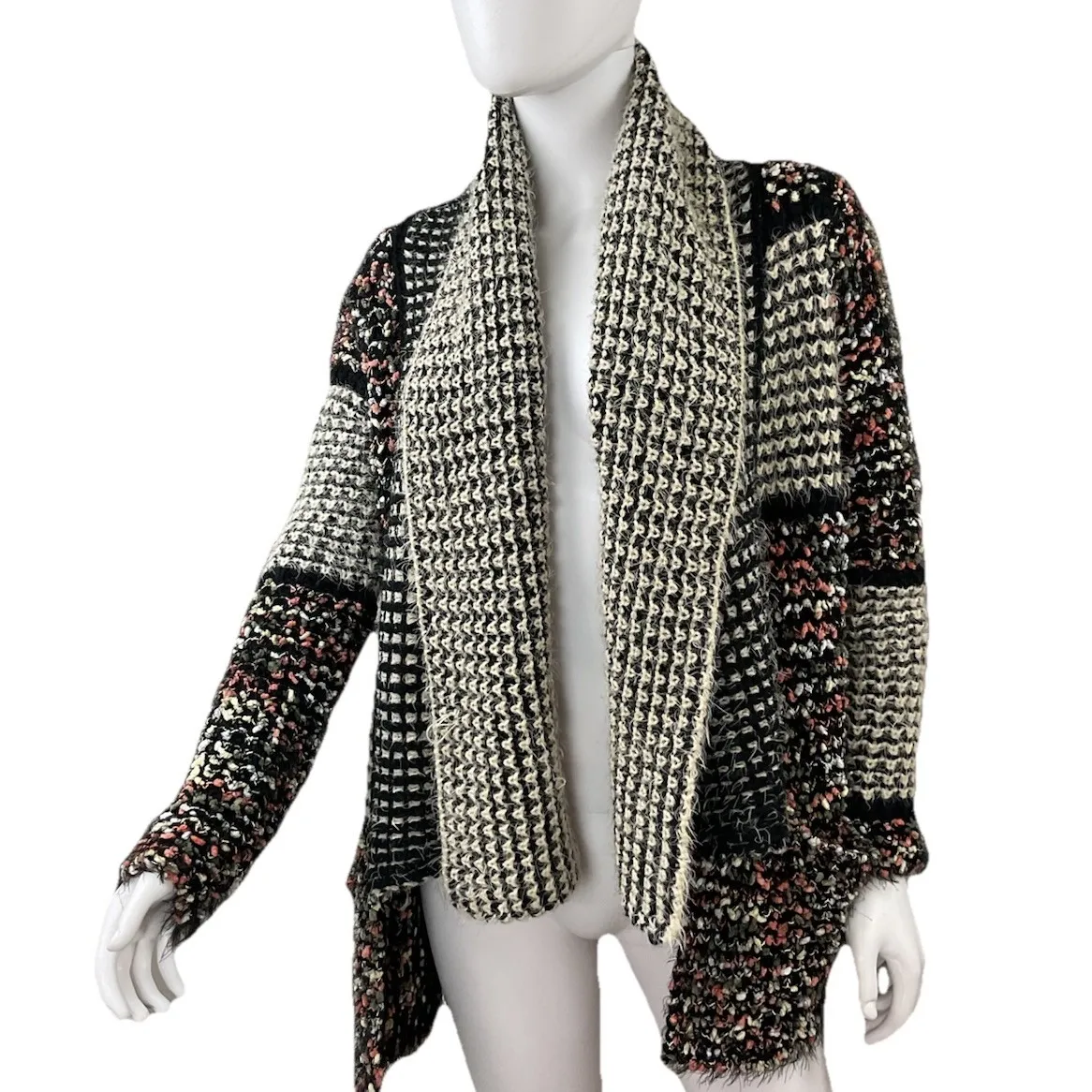 Women's La Fee Verte Anthropologie Oona Confetti Eyelash Knit Cardigan Sweater S - Image 4