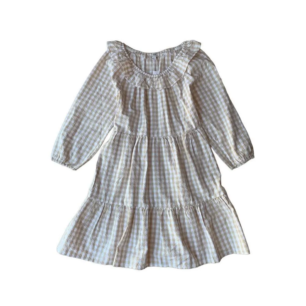 J. Crew Seersucker ruffleneck Gingham mini dress White Size 12 - Image 6