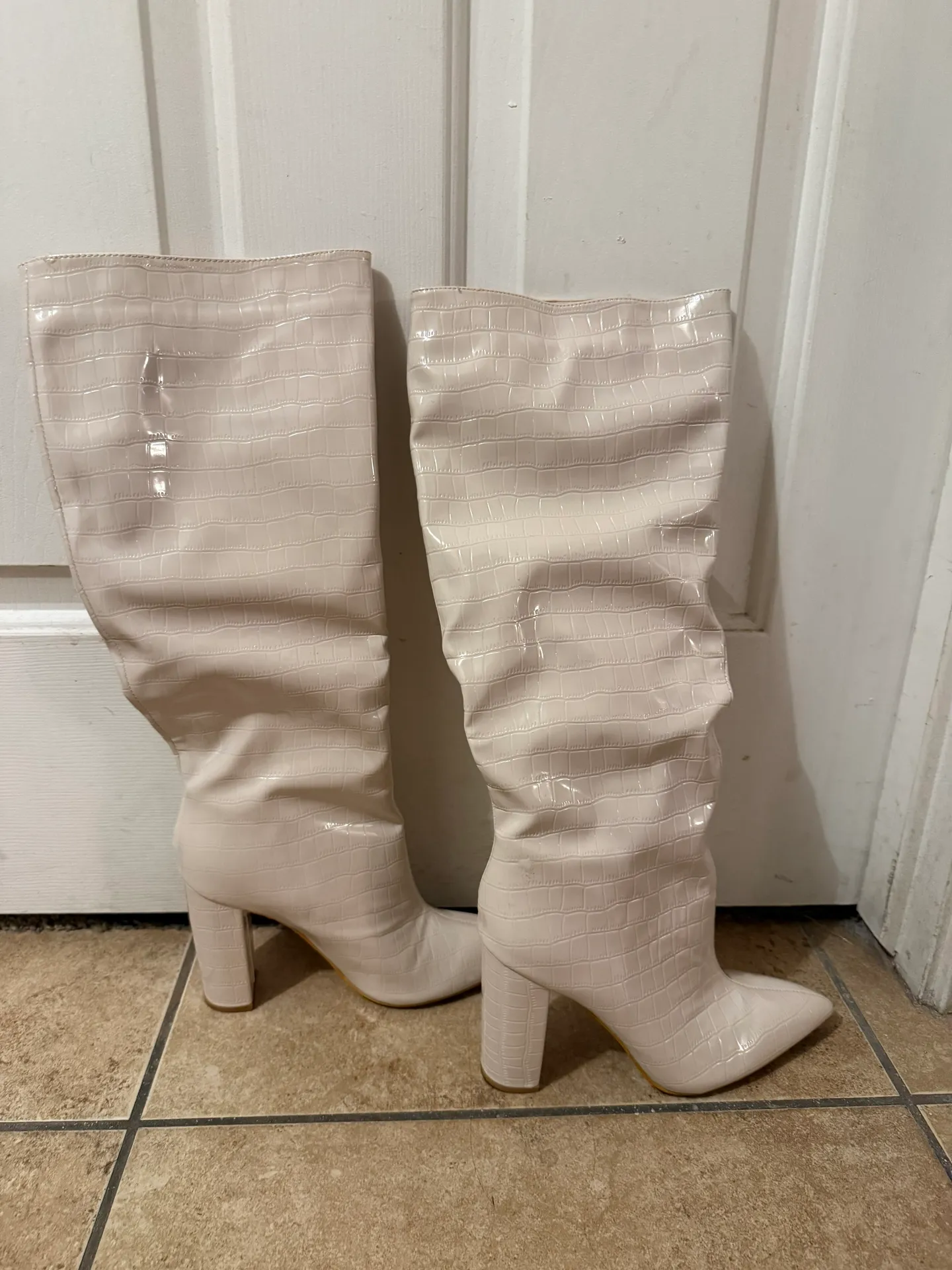 Cream Boots Tan Size 7 - Image 5