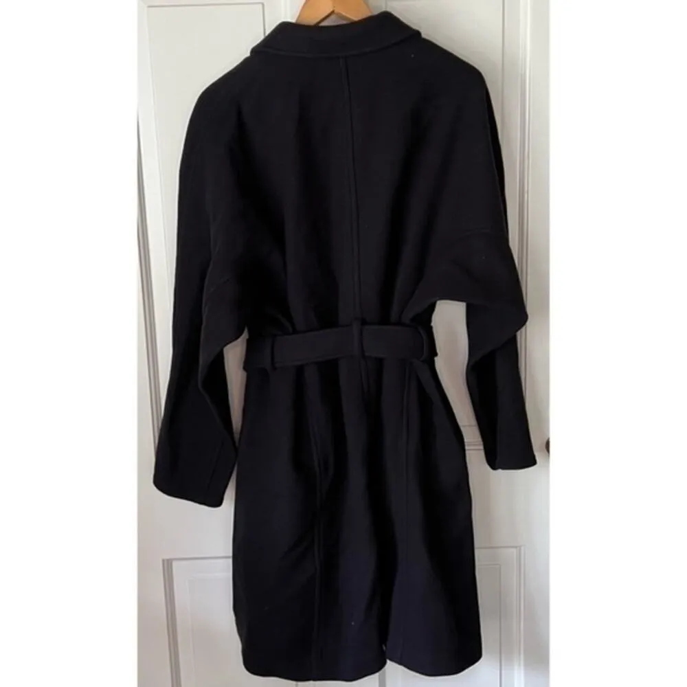 3.1 Phillip Lim Midnight Navy Belted Dolman Sleeve Virgin Wool Coat Size 12 NWT - Image 6