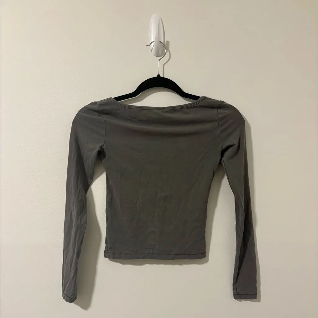 SKIMS Smooth Layers Square Neck Top XXS Gray - Image 3