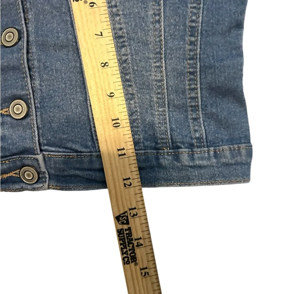 Project Rebel Denim Jean tube top Shirt Crop Top size large nwt - Image 9