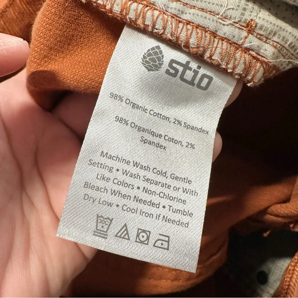 Stio Women’s Organic Cotton Rivet Corduroy Pants Mid Rise Outdoor in Mustang 4R Orange Size undefined - Image 13