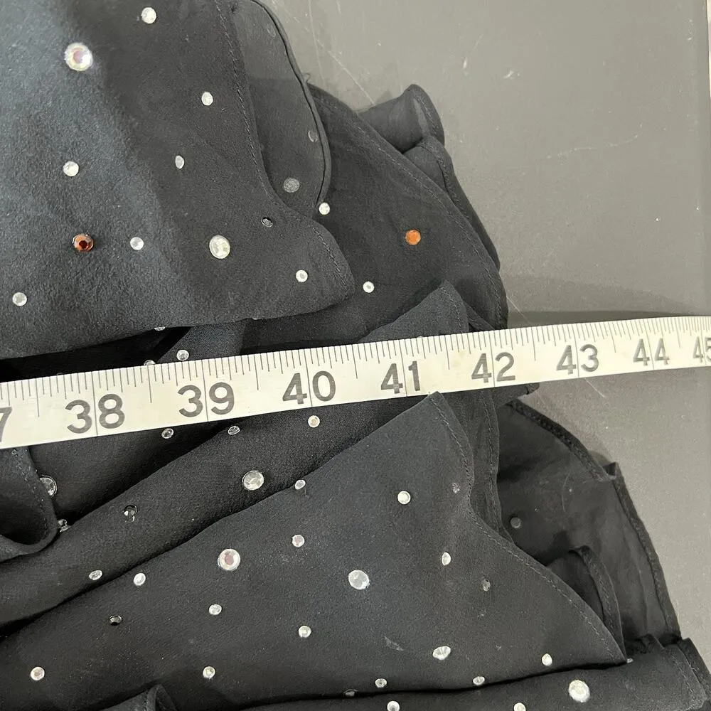 Vtg Betsey Johnson Evening Sz 6 Silk Dress Whimsigoth Tiered Bling Sexy Ruched - Image 16