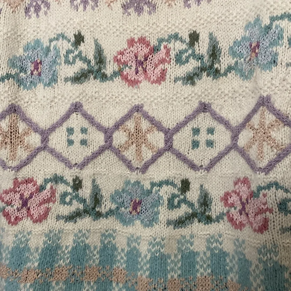 Express Tricot Vintage 90’s Floral Angora Silk Blend Sweater Size S - Image 5