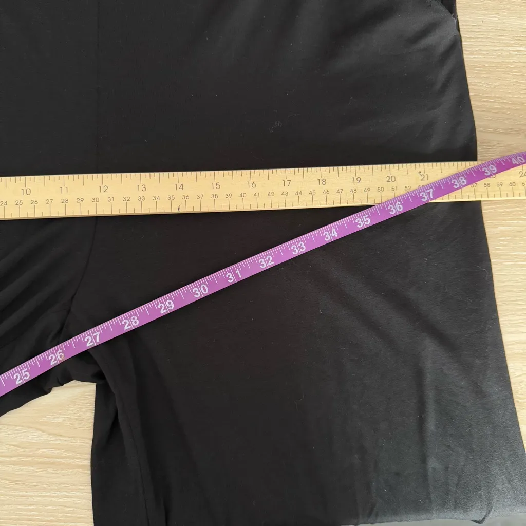 Eileen Fisher Medium NWOT Black Jumpsuit Tencel Minimal Relaxed Slit Cut Travel - Image 10