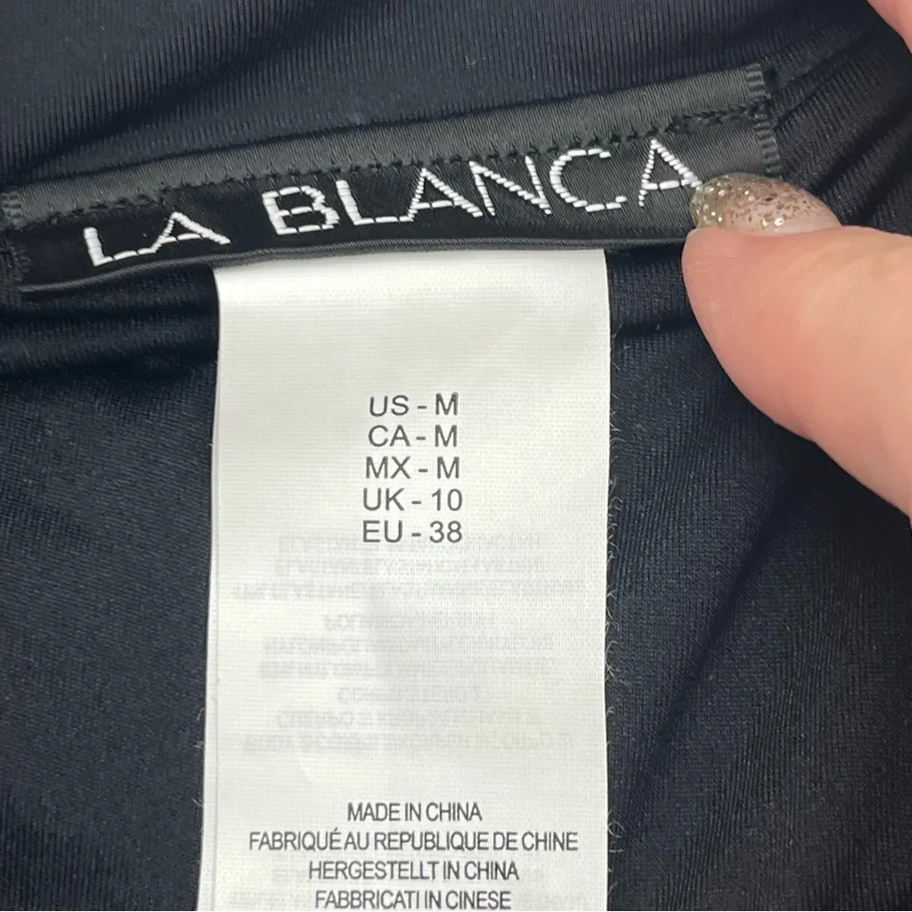 La Blanca Womens Swim Skort‎ Skirt US Size Medium Black Stretch Summer Vacation - Image 2