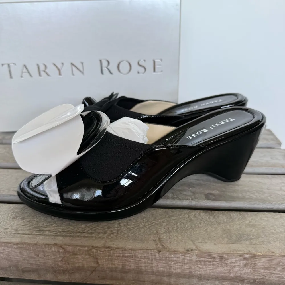NEW Taryn Rose TR-MEGAN Black Patent Leather Women's Wedge Slip On Shoes 8 1/2 M - Image 9