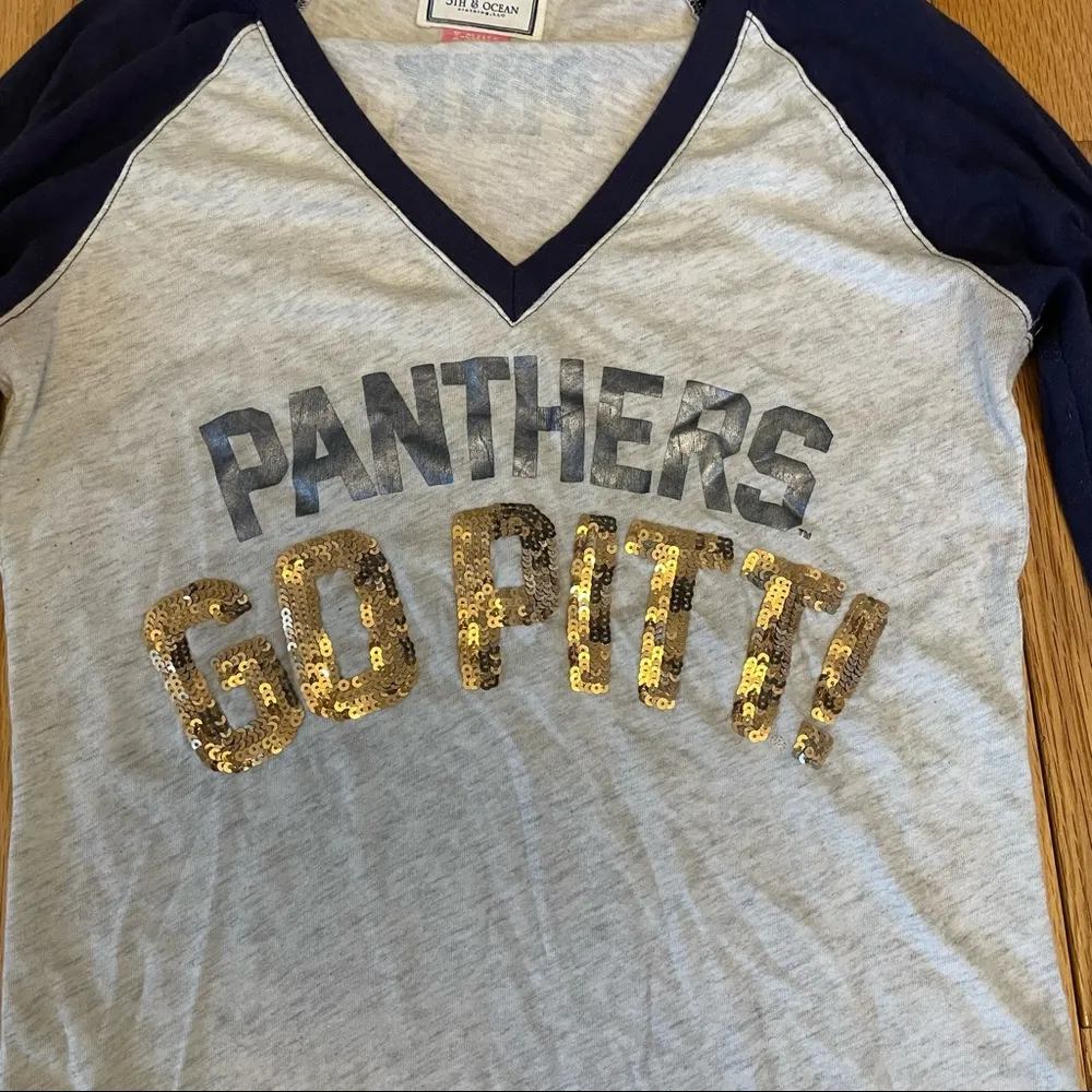 PINK by Victorias Secret with 5th & Ocean Pittsburgh Panthers Baseball T-shirt - Image 2