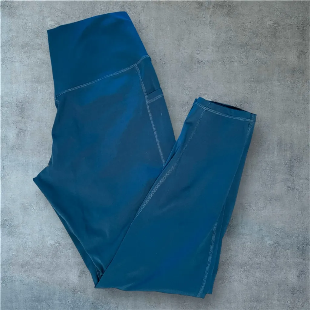 Colorfulkoala Women's Leggings High Waisted XL Ankle Pocket Teal Athleisure Yoga - Image 3