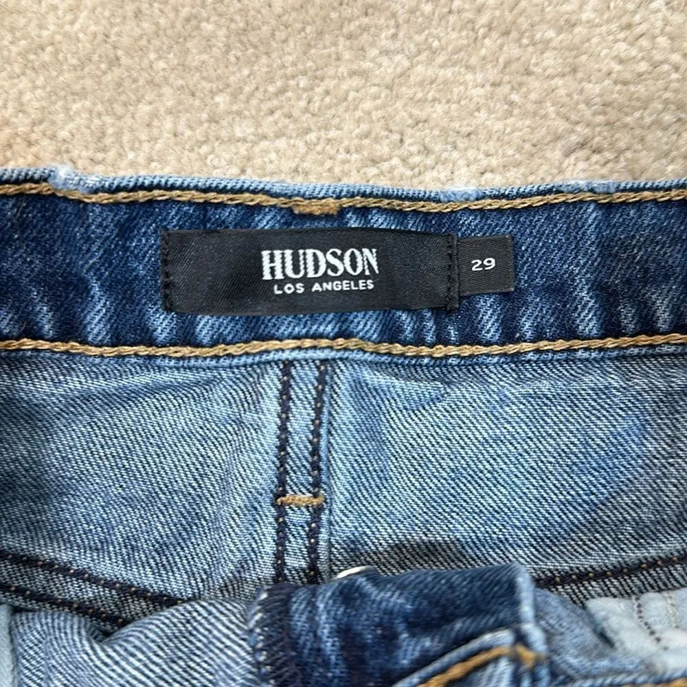 Hudson Jean Denim Cara Classic Shorts Raw Hem Button Fly 100% Cotton Size 29 - Image 7