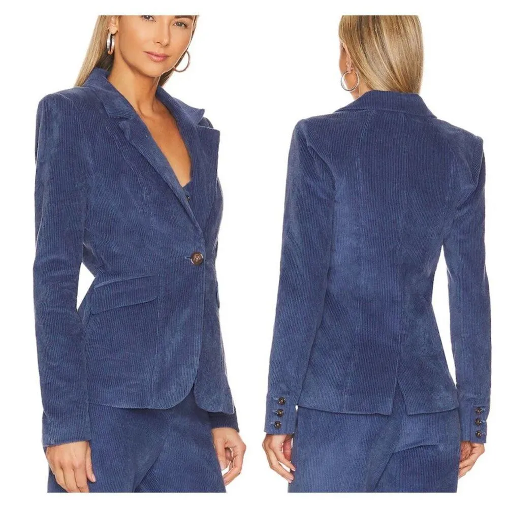 House of Harlow 1960 - Cardella Corduroy Waistcoat and Blazer in Vintage Blue - Image 9
