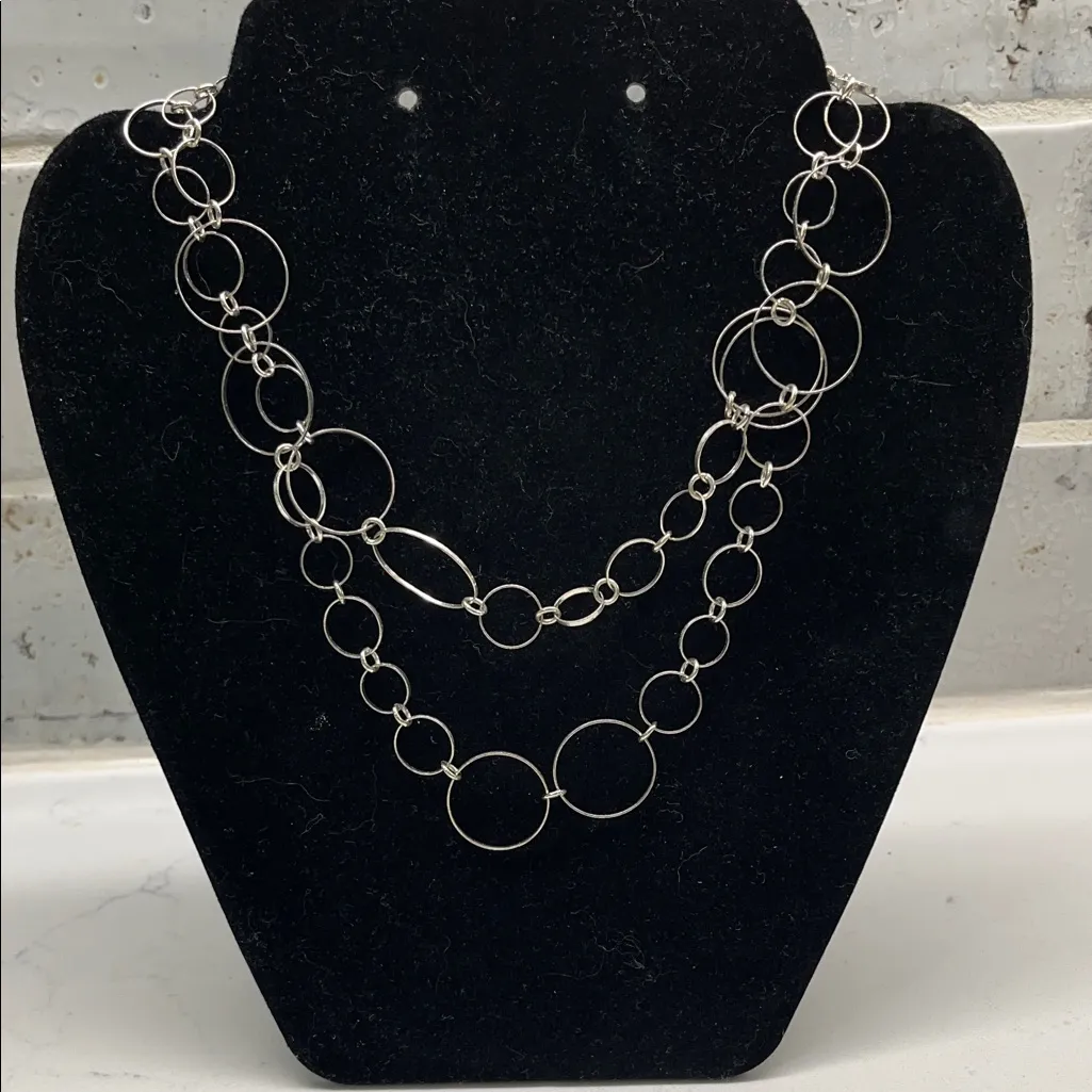 Talbots Silver Multi-Circle Necklace - Image 6
