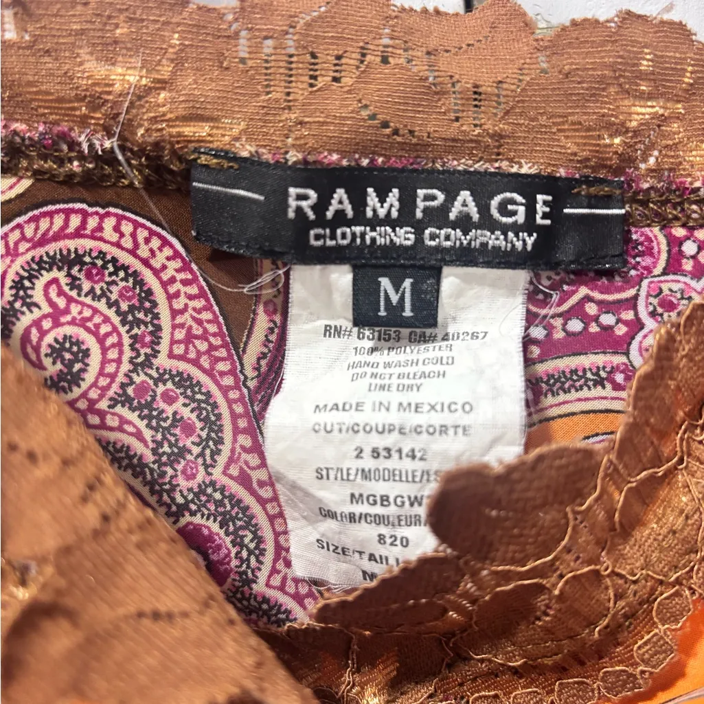 Rampage Orange and Brown Paisley Camisole - Image 7