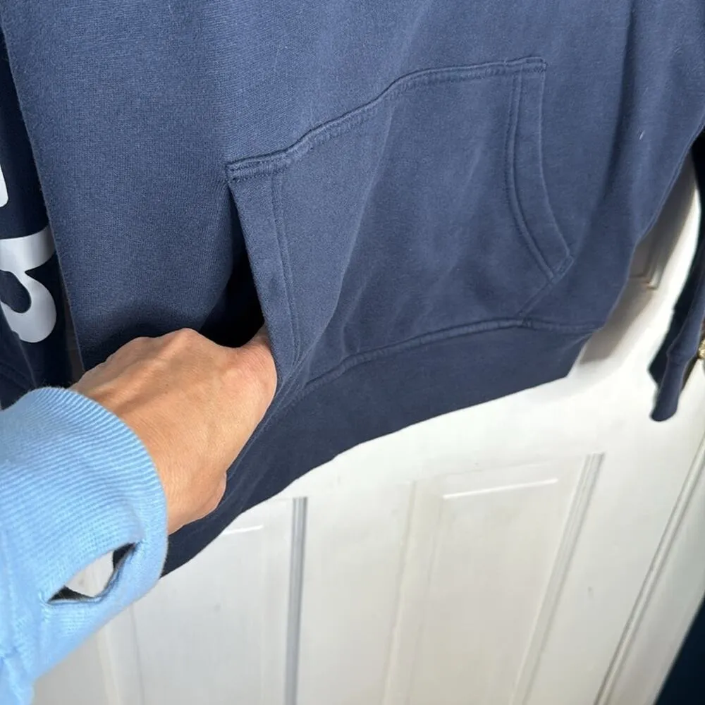 Abercrombie & Fitch Logo Unisex Navy Blue Logo Soft AF Hoodie W1505 Sz XS - Image 3