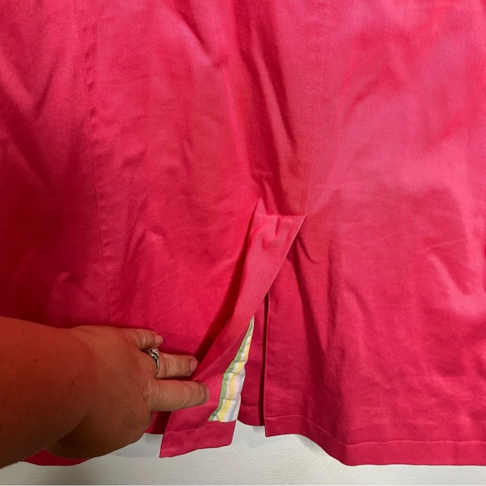 Lands’ End coral salmon mid length trench coat women’s size medium (10-12) - Image 6