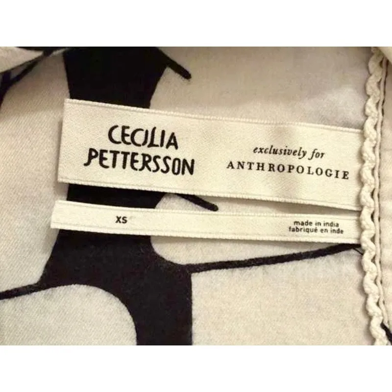 Cecilia Pettersson for Anthropologie Wide-Leg Flannel Pyjama Set sz. XS/XXS - Image 4