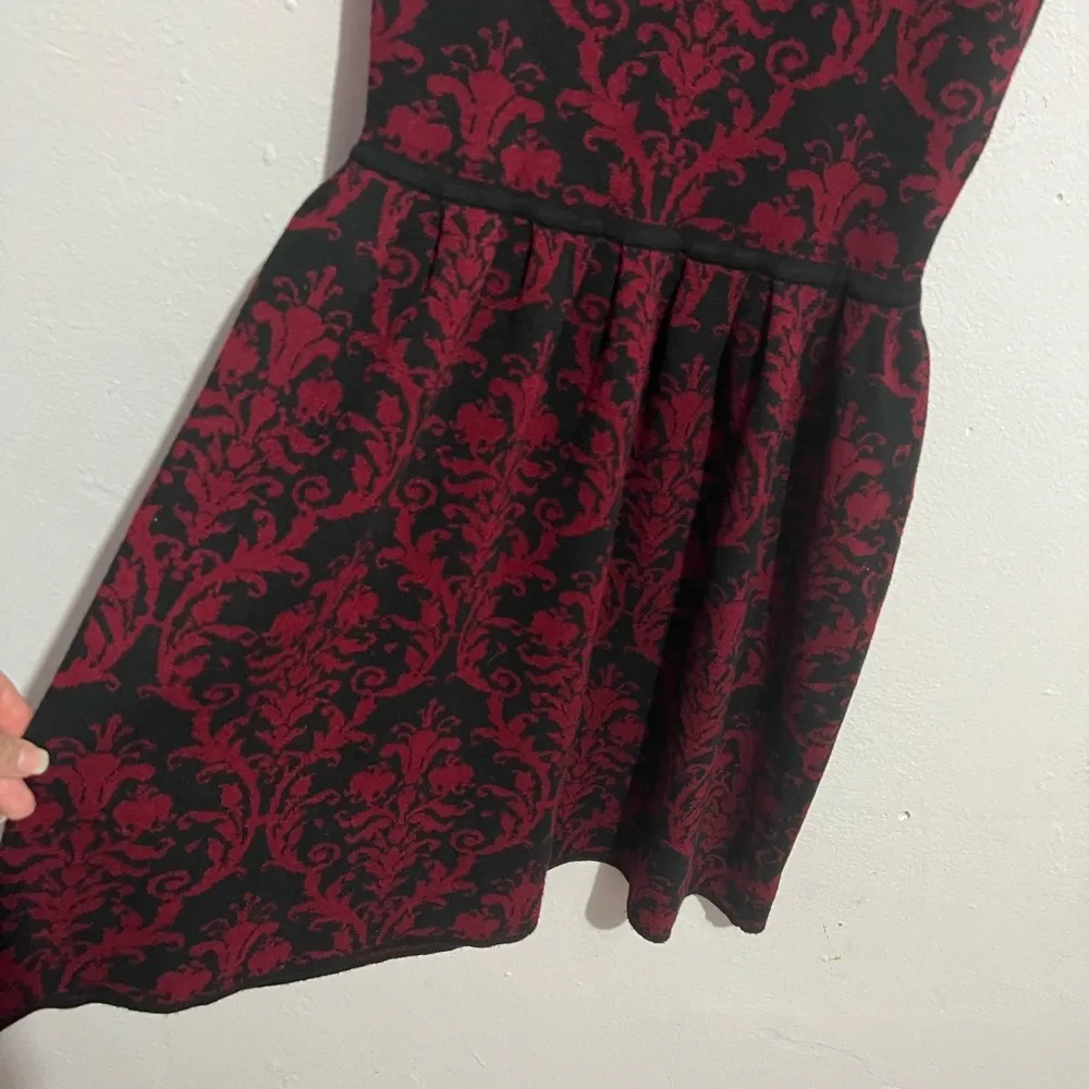 Romeo + Juliet Couture Red Black Goth Victorian Knee Length Dress - Image 3