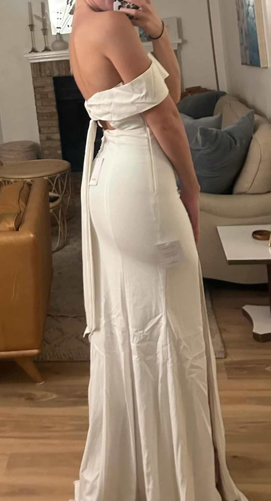 Lulus Off The Shoulder White Dress - Image 4