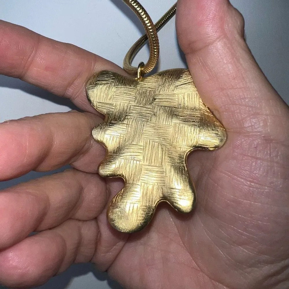 Gold Tone Oak Leaf And Magic Forest Acorns Necklace - Image 4