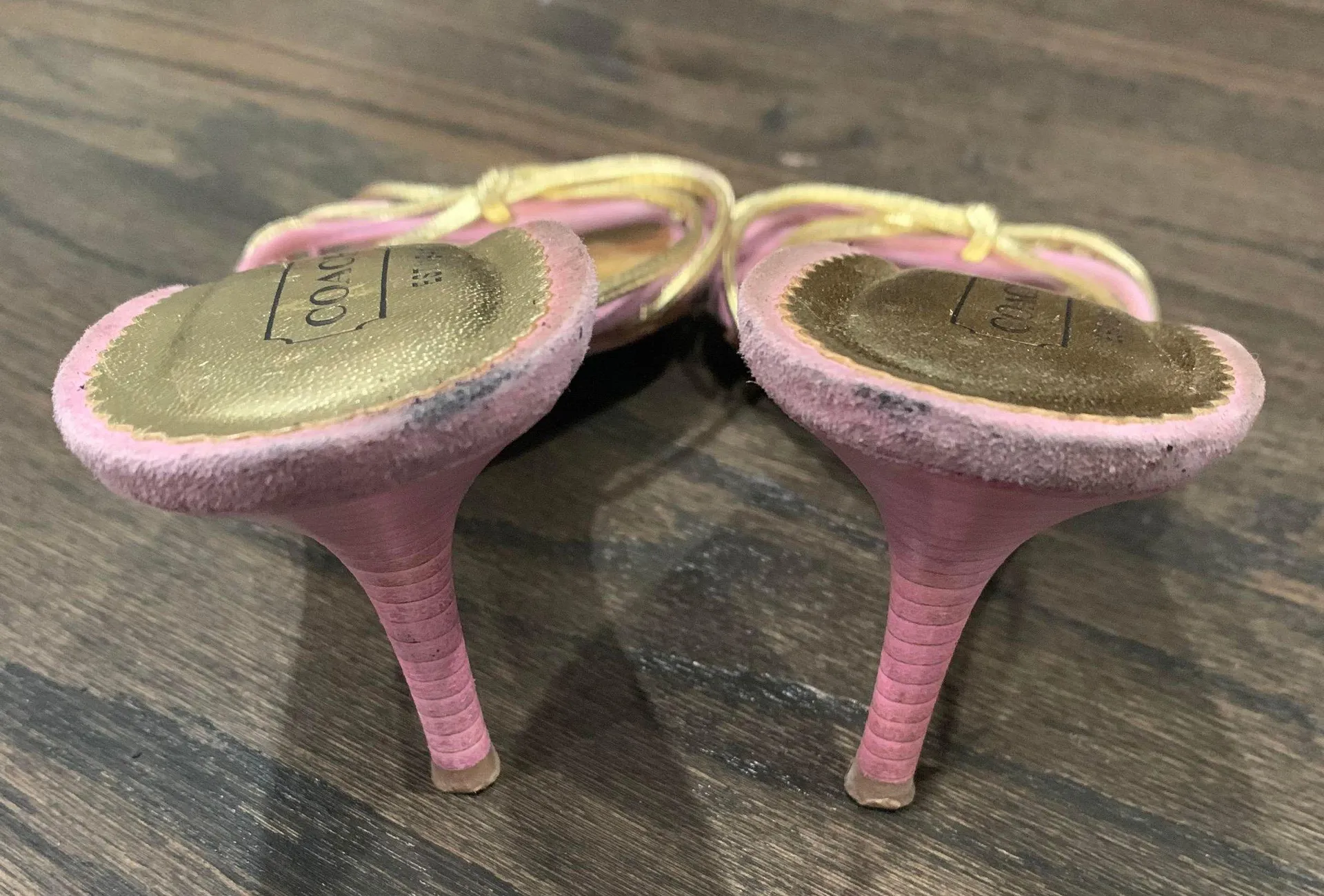 Pink And Gold Sandals Heels - Image 3