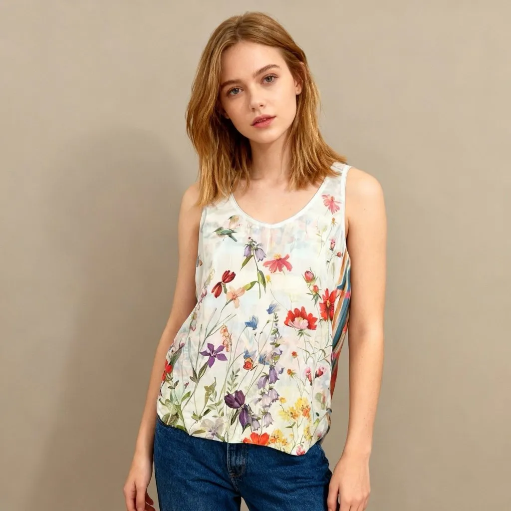 NWOT Johnny Was Tabitha Top Tank Reversible Butterflies Flowers Botanical Sz S - Image 2